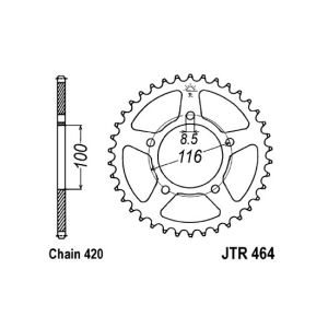 Couronne moto arrière JT JTR464,49