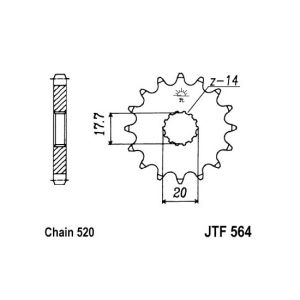 Kettenrad hinten JT JTF564,14