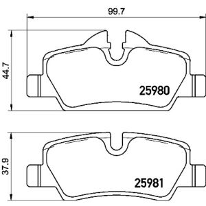 Bremsbelagsatz BREMBO P 06 090, Hinten