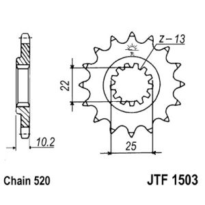 Kettenrad hinten JT JTF1503,12