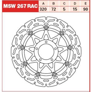 Remschijf TRW MSW267RAC, 1 Stuk