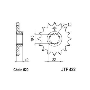 Kettenrad JT JTF432,11