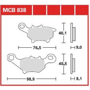 Conjunto de pastilhas de travão TRW MCB838