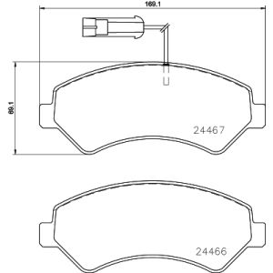 Set di pastiglie freno BREMBO P 23 161, fronte