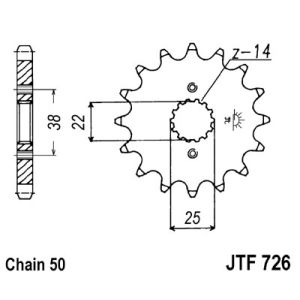 Kettenrad JT JTF726,15