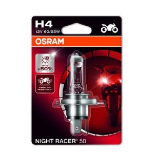 Lampada alogena OSRAM H4 Night Racer 50% Moto 12V, 60/55W