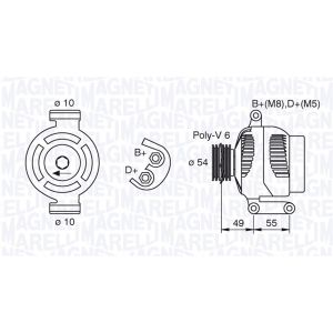 Drehstromlichtmaschine MAGNETI MARELLI 063377494010