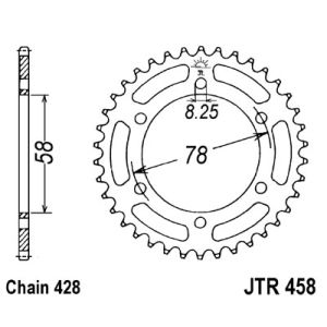 Kettenrad hinten JT JTR458,42