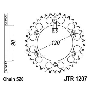 Roda dentada, corrente JT R1207,39