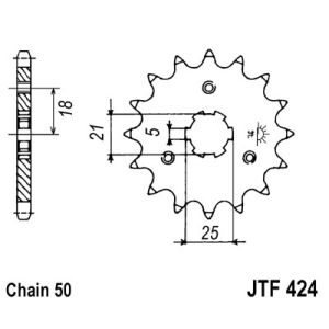 Kettenrad hinten JT JTF424,17