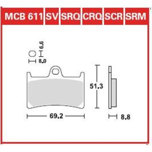 Remblokset TRW MCB611SCR Keine Strassenzulassung