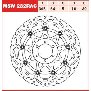 Disco de travão TRW MSW282RAC, 1 Peça