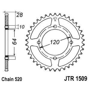 Roda dentada, corrente JT R1509,41