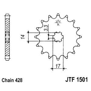 Roda dentada, corrente JT JTF1501,12