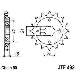 Tandwiel achter JT JTF492,14