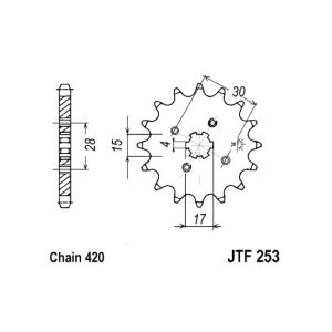 Kettenrad hinten JT JTF253,17