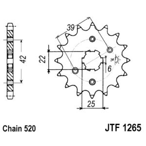 Kettenrad hinten JT JTF1265,14