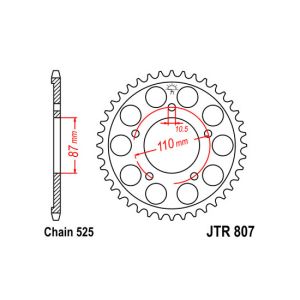 Kettenrad hinten JT JTR807,46