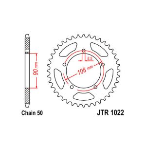 Couronne moto arrière JT JTR1022,40