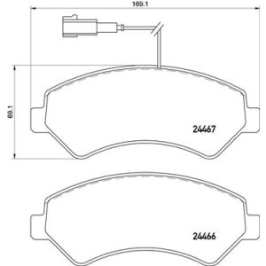 Juego de pastillas de freno BREMBO P 61 118, delante