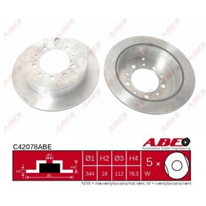 Disco de freno ABE C42078ABE trasero, ventilado , 1 Pieza