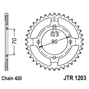 Tandwiel achter JT JTR1203,42