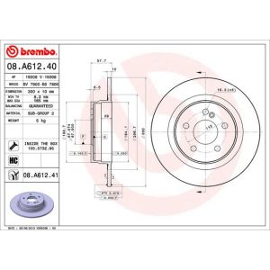 Jarrulevy BREMBO 08A61241 takana, täysi, erittäin hiilihappoinen, 1 kpl