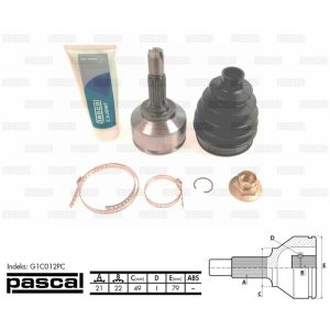 Homokineet reparatie set, aandrijfas PASCAL G1C012PC