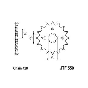 Kettenrad vorne JT JTF550,16