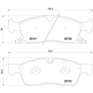 Juego de pastillas de freno BREMBO P 37 017, delante