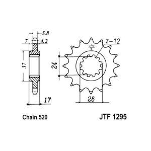 Roda dentada, corrente JT F1295,13