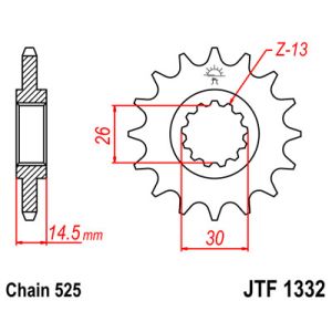 Kettenrad hinten JT JTF1332,17