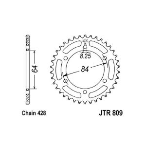 Tandwiel achter JT JTR809,54