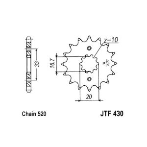 Kettenrad hinten JT JTF430,15