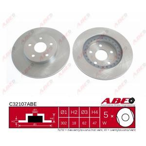 Disco freno ABE C32107ABE anteriore, ventilato, 1 pezzo