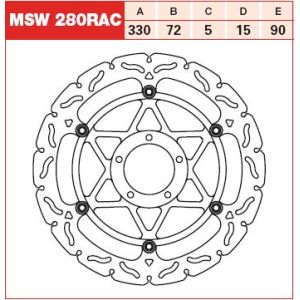 Remschijf TRW MSW280RAC, 1 Stuk