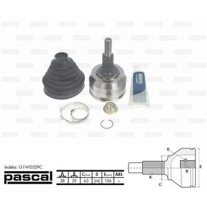 Gelenksatz, Antriebswelle PASCAL G1W035PC
