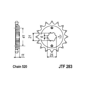 Kettenrad JT JTF283,14