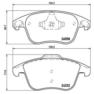 Juego de pastillas de freno, freno de disco BREMBO P 61 117, Delantero