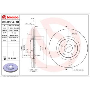 Jarrulevy BREMBO 09B35411 edessä, tuuletettu, 1 kpl