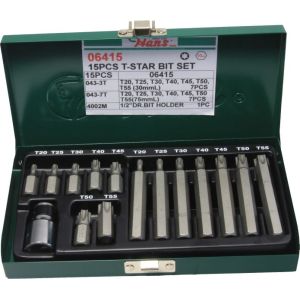 Zeskantschroevendraaier bit socket TORX HANS 10 mm 14 stuks (kort en lang)