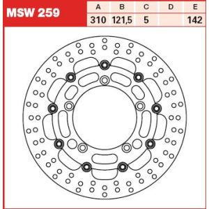 Remschijf TRW MSW259, 1 Stuk