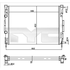 Motorradiateur  TYC 728-0054
