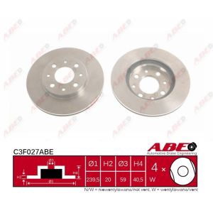 Disco de freno ABE C3F027ABE vorne, ventilado , 1 Pieza