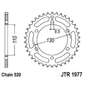 Tandwiel achter JT JTR1977,48