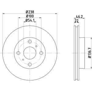 Disco freno TEXTAR 92067900 anteriore, ventilato, 1 pezzo