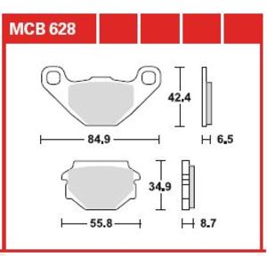 Remblokset, schijfrem TRW MCB628