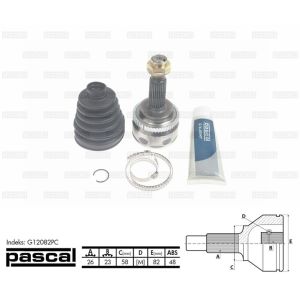 Homokineet reparatie set, aandrijfas PASCAL G12082PC