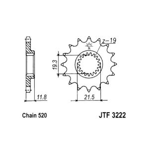 Kettenrad JT JTF3222,11