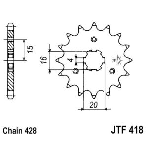 Tandwiel achter JT JTF418,14